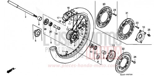 FRONT WHEEL CR125RE de 1984